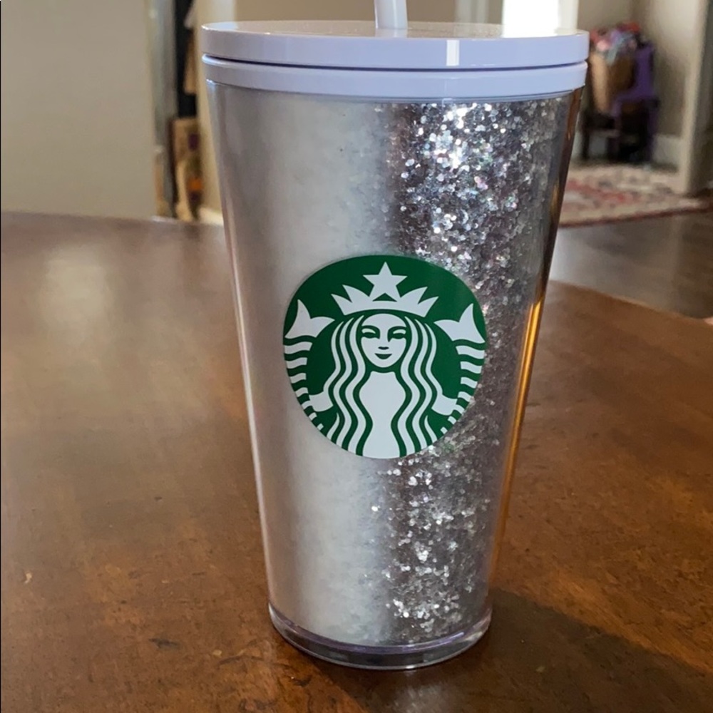 Holiday 2020 White/Silver Glitter Cold Cup Tumbler